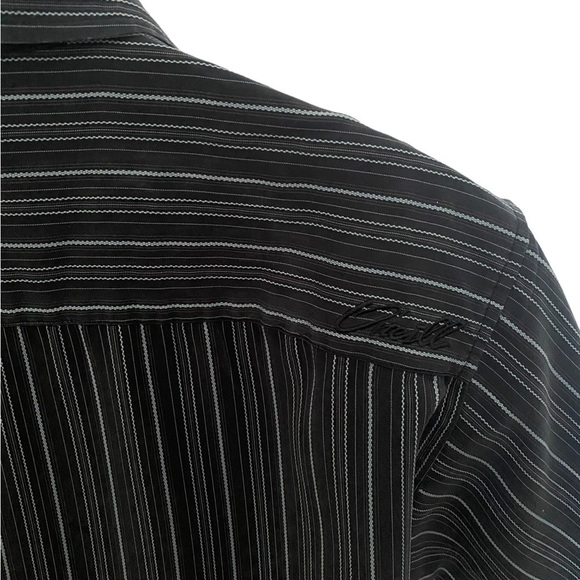 O’NEILL Surf Dark Gray & Silver Striped Collared Soft Shirt Men S Small - Picture 4 of 7